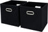 Black Fabric Storage Bins Cube, 11x11x11 Foldable Basket for Closet or Collapsible Storage Box Set of 2