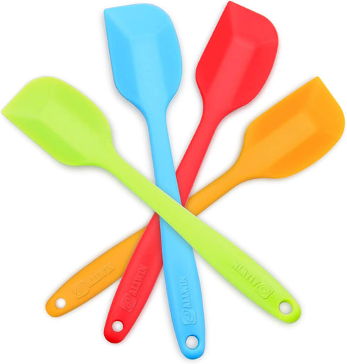 Silicone Spatula Set, 4-Piece Heat-Resistant Non-stick Rubber with Stainless Steel Core