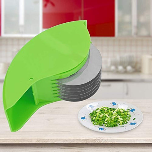 AOZBZ Herb Roller Mincer, Manual Hand Scallion Chive Mint Cutter with 6 Stainless Steel Blades