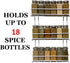 Evelots 3-Tier Spice Rack, Door/Wall Mounted, Sturdy Coated Metal, Holds Up to 18 Bottles