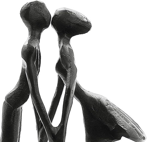 Iron Anniversary Couple Sculpture - Romantic Heart Statue for Home Decor, Gifts for Wife, Wedding Anniversary,