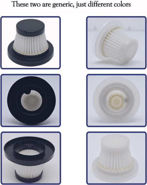 6 Pack HEPA Filter Replacement Compatible with KMM Handheld Car Vacuum Cleaner, Auloea Mini Car Vacuum Cleaner