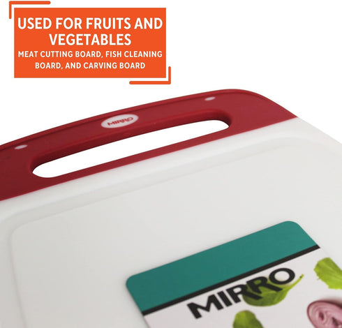 Mirro 16x10" Plastic Cutting Board - White/Red with Silicone Covering