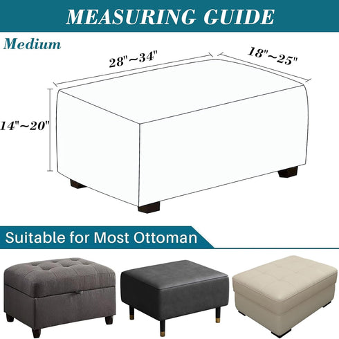 HFCNMY (ASMFDT20230725-10) Ottoman Cover Rectangle,Stretch Velvet Slipcovers Rectangle Thick Covers Slipcover