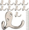 IBosins 10 Pack Heavy Duty Double Prong Coat Hooks, Wall Mounted with 20 Screws for Coat, Scarf, Bag, Towel, Key