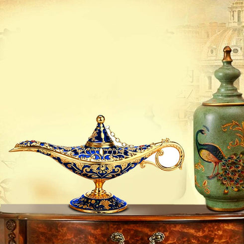 Vintage Legend Aladdin Lamp Magic Genie Wishing Light, Collectable Rare Classic Arabian Costume Props
