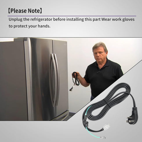 Upgraded Refrigerator Power Cord, Compatible with Samsung Models, Replacement Fridge Power Cord 3903-000519, 3903-001003