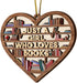 Book Ornament, Wooden Bookshelf Book Lovers Gifts Christmas Tree Decor, Just A