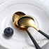 Homquen 6 Pieces Black and Gold Plating Coffee Spoons, 6.3" Modern Design Stainless Steel Tea Spoons Set