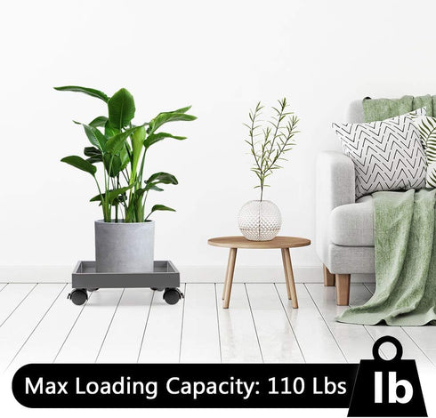 Skelang 110 Lbs Square Wheeled Plant Dolly - ABS Planter Trays, Heavy Duty, Load Capacity