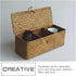Handwoven Wicker Storage Basket with Lid, 3 Compartment Toilet Paper Holder for Bathroom, Kitchen Organizer Bin