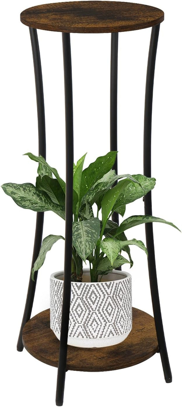 YINMIT Plant Stand Indoor,2 Tier Round Potted Holder Rack,Flower Pot Stand Shelf,Round