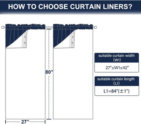 NICETOWN Door Curtains for Doorway, Black Out Curtain Liners, Set of 2, 27" x 80" Each Panel