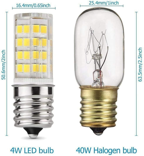 E17 LED Bulb for Microwave Oven,Kitchen Appliance Light Bulb, Stovetop Light,4 Watt (40W Halogen Bulb Equivalent), Daylight White 6000K, E17 Indicator Intermediate Base, Dimmable,(Pack of 2) by Fglyniy