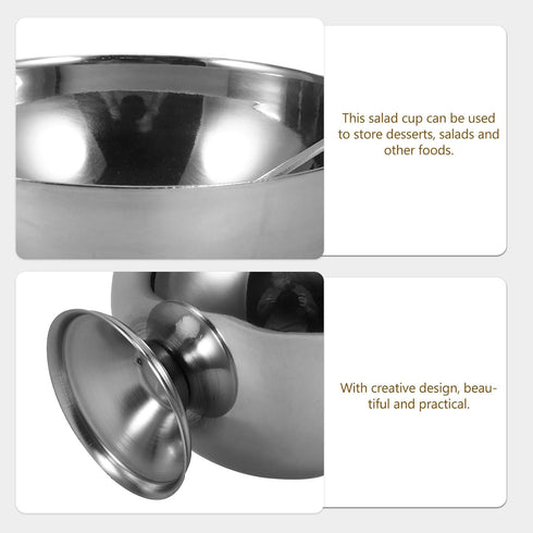 4 9oz Pcs Stainless Steel Dessert Bowls, Ice Cream Cups Footed Dessert Cups Mini Desserts Bowls for Sundae Parfait