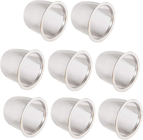 Luxshiny 8Pcs Stainless Steel Teapot Tea Strainer Insert, Metal Mesh Infuser for Loose Tea Leaves (5.8x4cm)