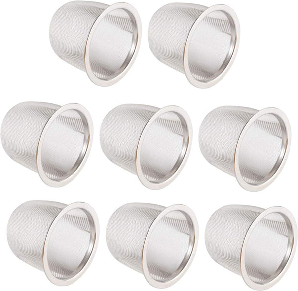 Luxshiny 8Pcs Stainless Steel Teapot Tea Strainer Insert, Metal Mesh Infuser for Loose Tea Leaves (5.8x4cm)