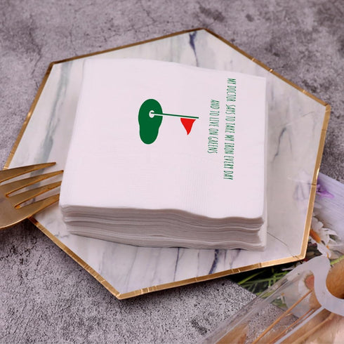 Funny Golf Ball Cocktail Napkins, 50Pcs My Doctor Says To Take Iron Every Day, Disposable Napkins for Golfer Party