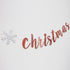 Rose Gold Glitter Merry Christmas Banner - Great for Holiday Home Mantle Fireplace Party Decorations