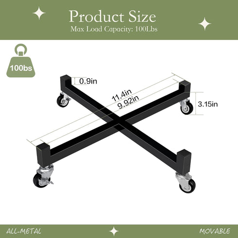 2 Pack 10" 5-10 Inch (10 INCH) Plant Caddy with Wheels, Heavy Duty Metal Rolling Plant Dolly, Plant Stand with Lockable