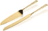 Dicunoy 2 PCS Gold Cake Knife and Server Set, Vintage Engraved Utensils for Wedding, Birthday, Party
