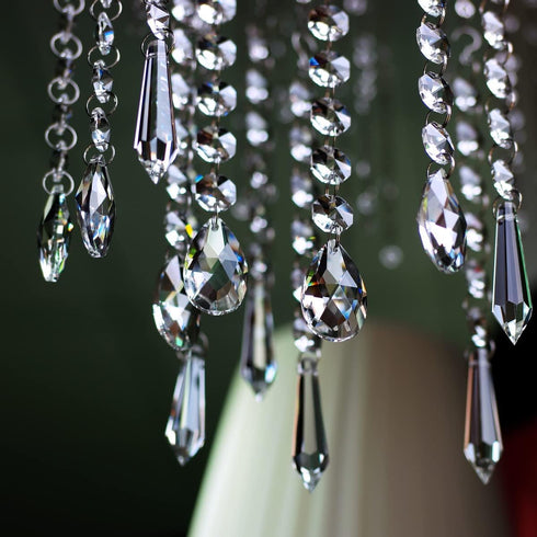 12 38mm/55mm Teardrop Crystals Garland Strands, Hanging Chandelier Crystals Beads Chain for Decoration Clear