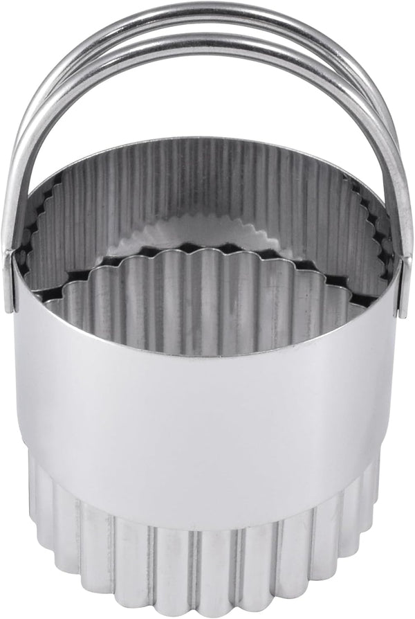 R&M International Stainless Steel 2" Round Fluted Biscuit Cutter with Handle, 1-Piece