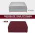 NeColorLife Velvet Ottoman Cover Christmas Ottoman Slipcover Thick Stretchable Footrest Stool Covers with Elastic Band