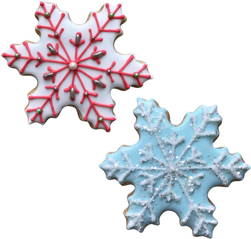LILIAO Christmas Winter Snowflake Cookie Cutter Set - 2 Piece - 4 and 3.7 inches - Made of Stainless Steel
