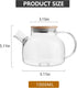 Glass Teapot Stovetop 34 OZ/1000ml, Borosilicate Clear Tea Kettle with Bamboo Lid, Teapot with detachable filter,Teapot with Removable Stainless Steel Infuser,Tea maker for Camping and Travel by NZUSHUH