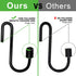 18 Pack S Hooks for Hanging Pans, Pots, Utensils, Clothes, Bags, Towels, Plants - 3 Sizes (Black)