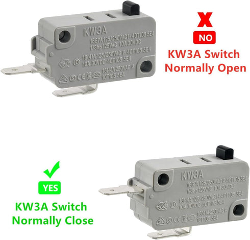 BOJACK Microwave Oven Door Switch KW3A, 16A 125/250 V, Pack of 2 Normally Closed Switches.