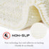 NICETOWN Super Thick Soft Chenille Bath Mats, Striped, Machine Washable, Durable Doormat, Water Absorbent, Cream, 32" x