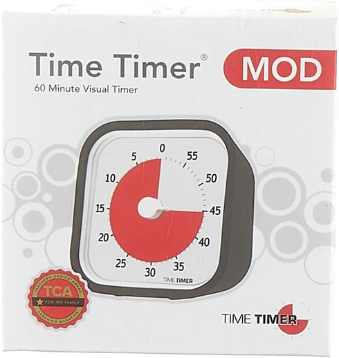 TIME TIMER MOD (Charcoal), 60 Minute Visual Countdown Timer for Classrooms, Silent Operation
