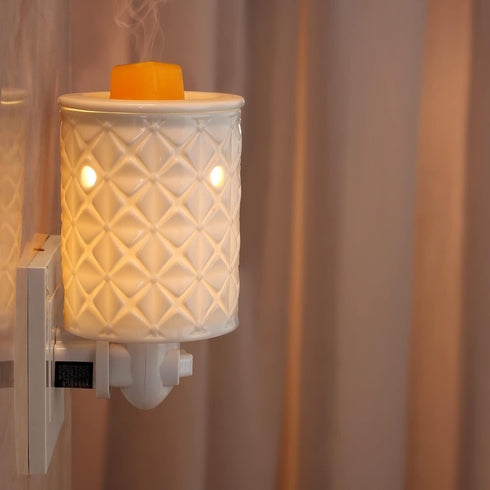 STAR MOON Ceramic Wax Melt Warmer - Plug in Scented Wax Warmer with Two Bulbs for Fragrance Oil