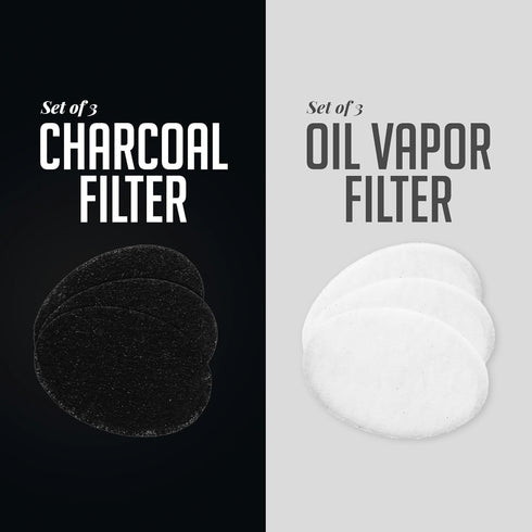 OVENTE 2 Liter Electric Deep Fryer FDM2201BR - Charcoal and Oil Vapor Replacement Filter Set Pack of 3, White and Black