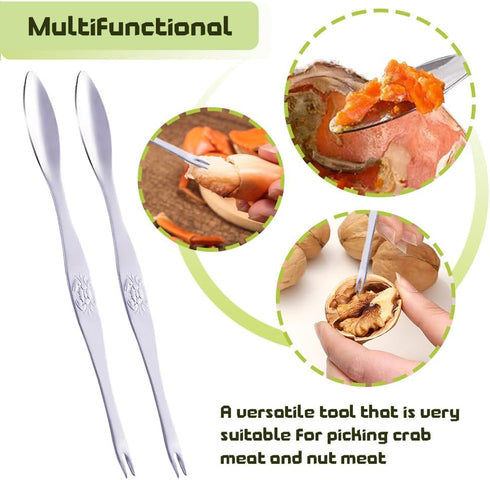 Vicsamer 2 Nut Cracker, Nutcracker, Seafood Tools, Walnut Cracker for All Nuts, Heavy Duty Shell Cracker with PCS