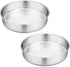 P&P CHEF Cake Pan Set of 2 - Stainless Steel Round Baking Layer Cake Pans, 9.5 Inch, Non Toxic & Easy Clean