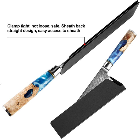 Knife Guard 8 Inch x 2 Inch RISHTEN Chef Knife Sheath Set, 2 Pack Universal Waterproof Blade Covers