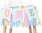 Rainbow High Chair Banner for 1st Birthday - Baby Girl Smash Cake