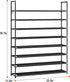 8 33.3in 11.2in 55.7in 32-40 OYREL Tier Shoe Organizer, Wide x Deep x Tall, Black Metal and Plastic Shoe Rack, Holds up