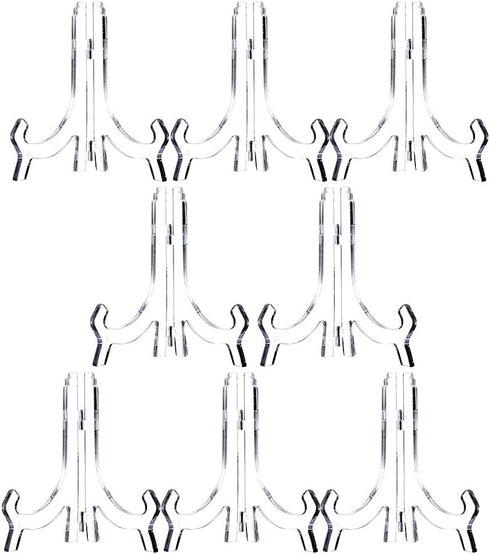 Artliving Clear 8 Pack 6.5inch Acrylic Easels, Display Stand Holder for Pictures, Plates, and Artworks