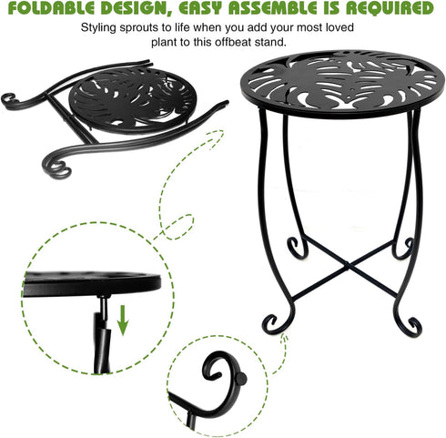 Fashion&cool Side Tables for Small Space, Metal Outdoor Indoor Round Side Table, Small End Table Pool Chair Side Table