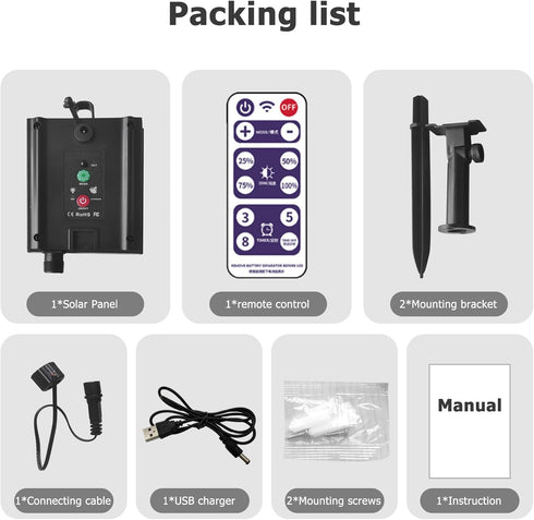 ZPSHYD 8 Pack (3V) Solar Battery Box for LED String Lights, Outdoor String Lights Control Panel with DC Charging Remote