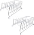 Huji Plates Holder Rack for Pots Pans Lid Organizer, TWO, White for Cabinet, Pantry or Kitchen Counter