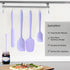5 Piece Purple Silicone Spatula Set, Heat Resistant Kitchen Utensils Set, Dishwasher Safe for Nonstick Cookware