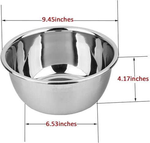 meleg otthon Stainless Steel Bowl, 3QT Heavy Duty Salad Bowl, Metal Basin, Dishwasher Safe with Mirror Finish