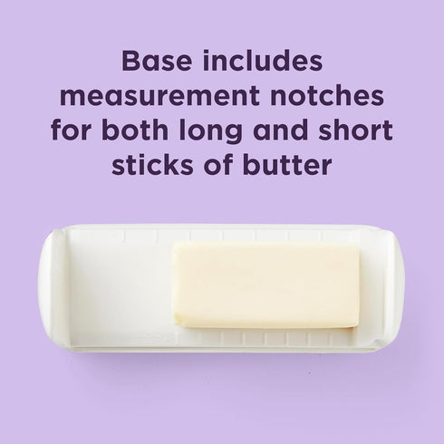 Chefn Slice'n Store Butter Dish with Built-In Slicer Lid Fits Long & Short Sticks, Measurement Marks Included Keeps