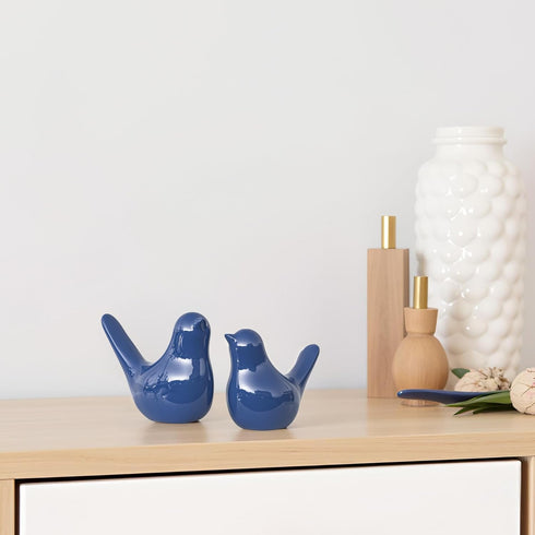 XMGZQ Small Ceramic Bird Statue and Sculpture for Home Decor Accents,Modern Animal Ornaments for Living