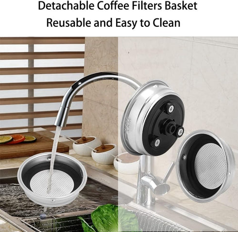 Watris Veiyi Detachable Coffee Filters Basket, 1 Cup 51mm Stainless Steel Reusable Strainer